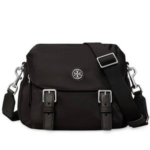 NWT Tory Burch Small Virginia Nylon Messenger Bag - black
